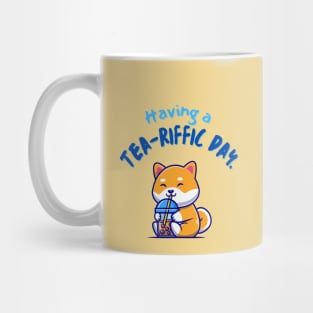 Shiba Drinking Boba Having a Tea-riffic Day Mug